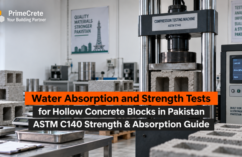 Water Absorption and Strength Tests for Hollow Concrete Blocks in Pakistan