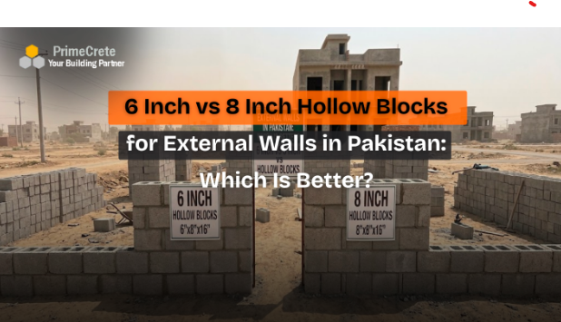 A side-by-side comparison of 6 inch and 8 inch concrete hollow blocks for exterior wall construction