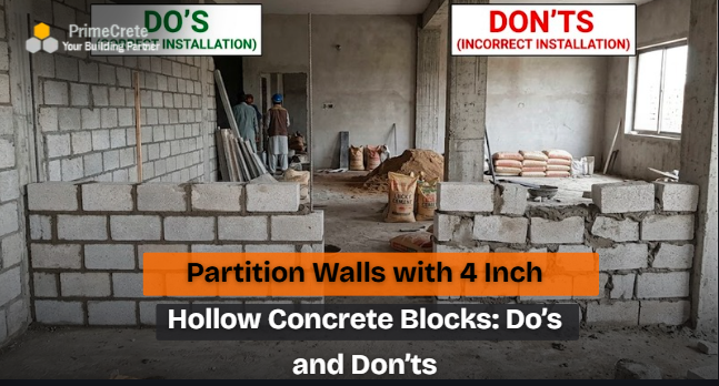 Partition Walls with 4 Inch Hollow Concrete Blocks: Do’s and Don’ts